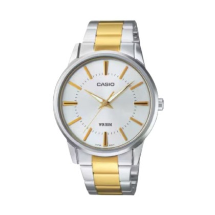Casio General MTP-1303SG-7AVDF Analog Silver Gold Dial Men Watch